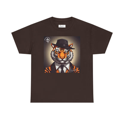 DuaneJay Tiger Gentleman T-Shirt — bold tiger graphic tee featuring a distinguished tiger in gentleman style, a powerful streetwear statement for those who wear confidence with class