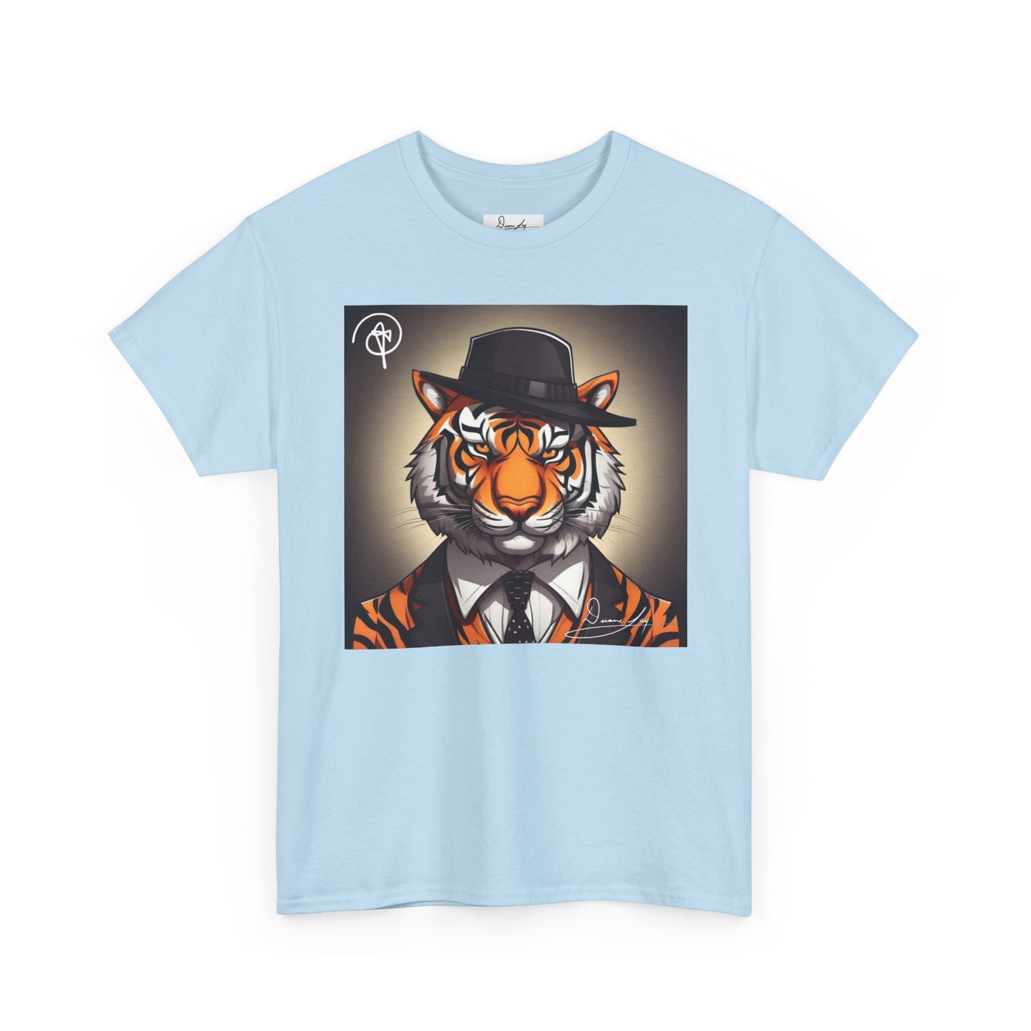 DuaneJay Tiger Gentleman T-Shirt — bold tiger graphic tee featuring a distinguished tiger in gentleman style, a powerful streetwear statement for those who wear confidence with class