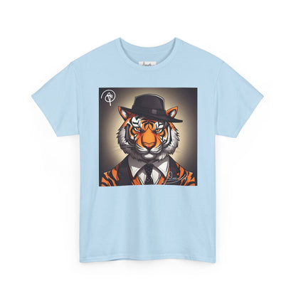 DuaneJay Tiger Gentleman T-Shirt — bold tiger graphic tee featuring a distinguished tiger in gentleman style, a powerful streetwear statement for those who wear confidence with class