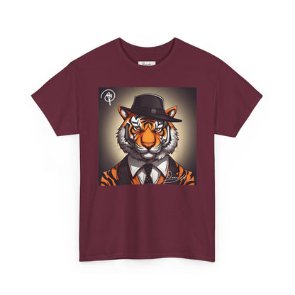 DuaneJay Tiger Gentleman T-Shirt — bold tiger graphic tee featuring a distinguished tiger in gentleman style, a powerful streetwear statement for those who wear confidence with class