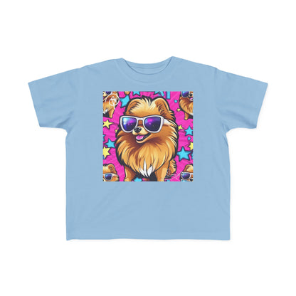 DuaneJay Toddler Tee Cool Pomeranian Sunglasses Graphic — adorable kids graphic tee featuring a cool Pomeranian rocking sunglasses, a fun and stylish streetwear-inspired look for the littlest members of the DuaneJay Fashion family