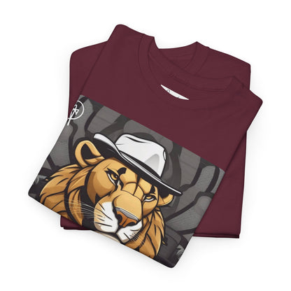 DuaneJay Lion Gangster Graphic Tee — powerful streetwear tee featuring a bold lion with gangster-inspired artistry, symbolizing strength, dominance, and signature style