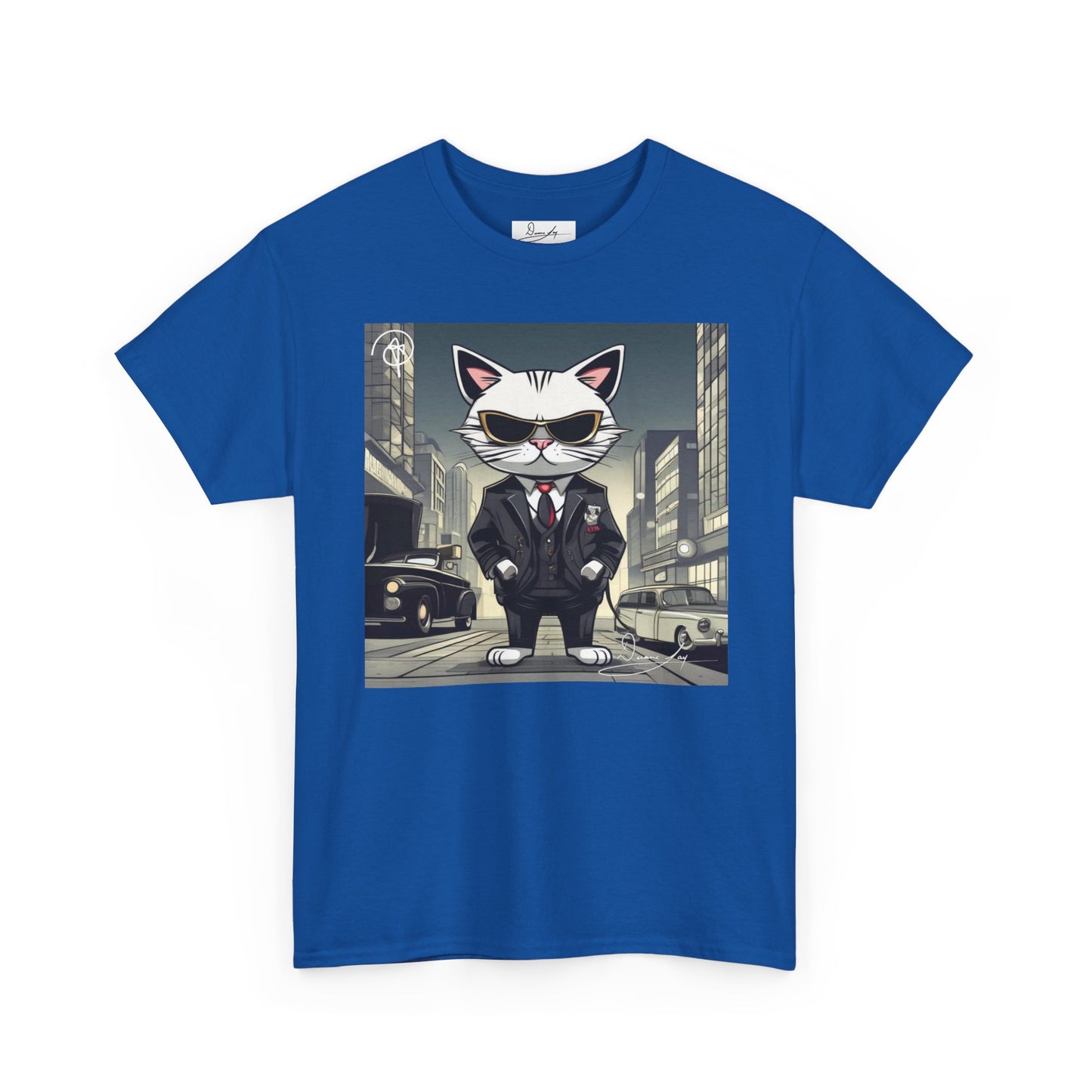 DuaneJay Cat Mafia Graphic Tee — cool cat in suit streetwear graphic tee