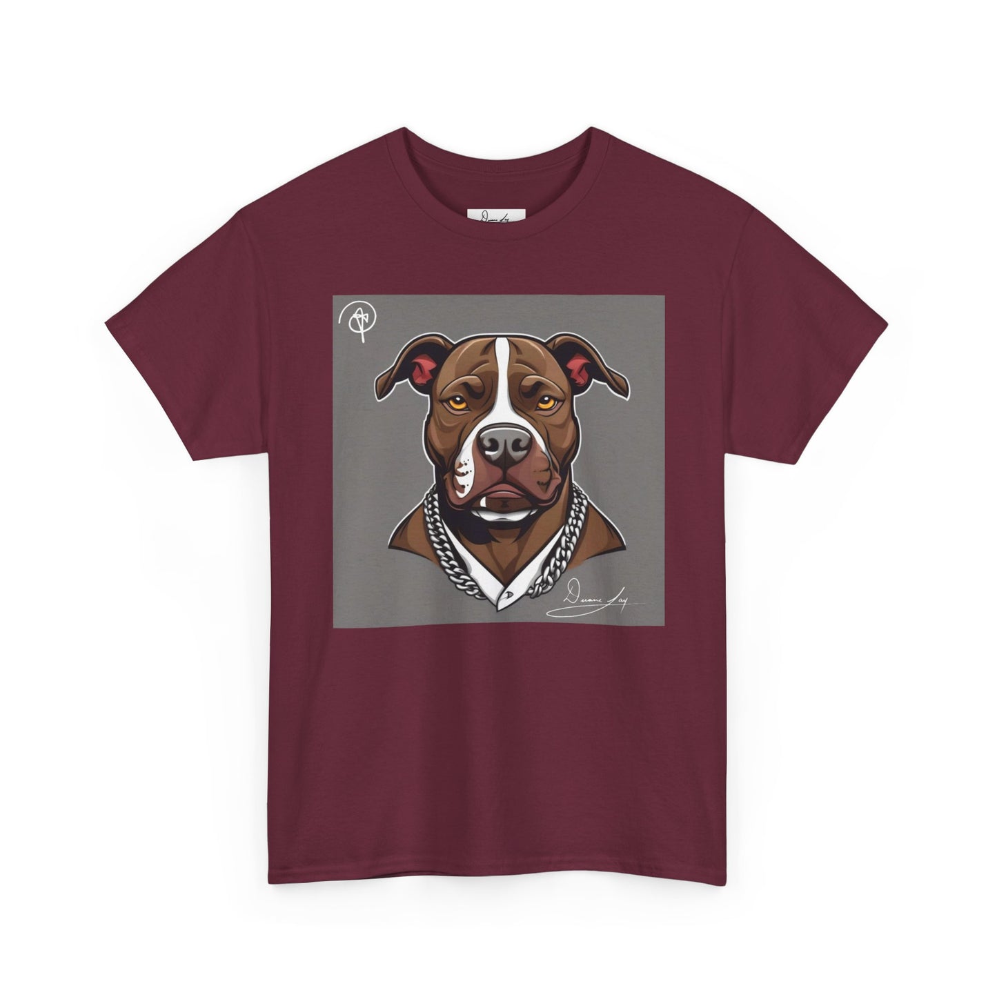 DuaneJay Pit Bull Portrait T-Shirt — stylish dog lover graphic tee streetwear