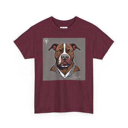 DuaneJay Pit Bull Portrait T-Shirt — stylish dog lover graphic tee streetwear