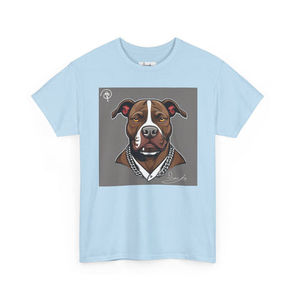 DuaneJay Pit Bull Portrait T-Shirt — stylish dog lover graphic tee streetwear