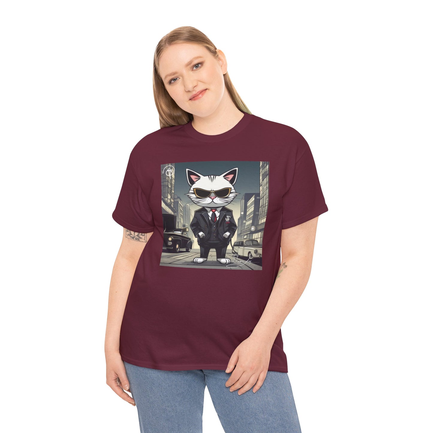 Unisex Cat Heavy Cotton Tee