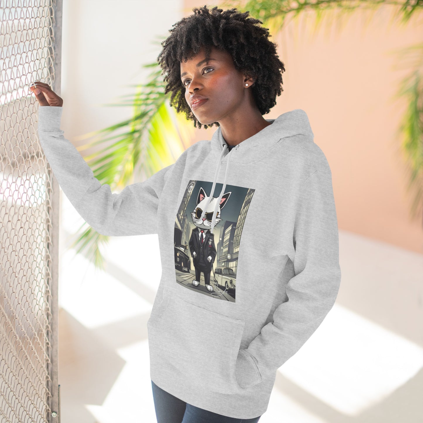 Three-Panel Cool-Cat Fleece Hoodie