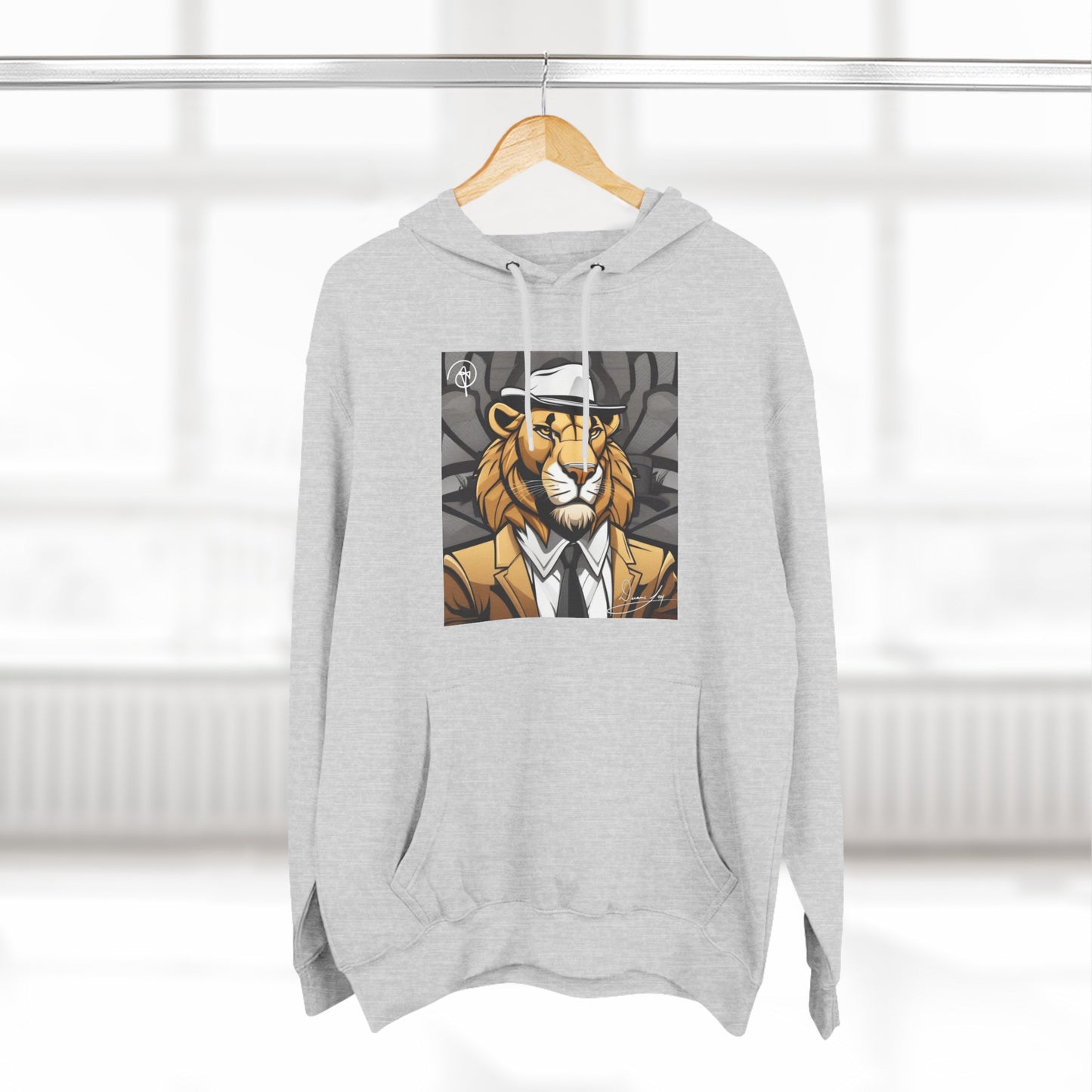 Three-Panel Lion Fleece Hoodie