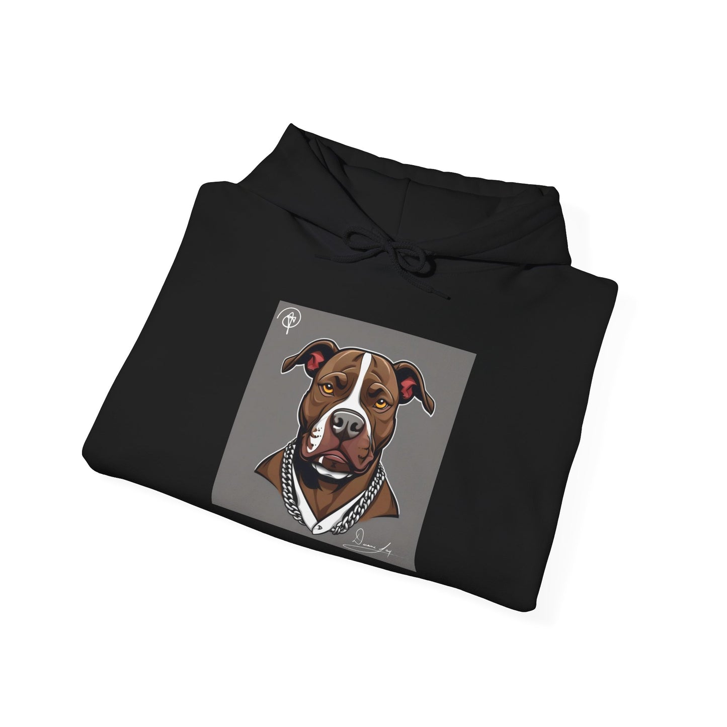 DuaneJay Pitbull Portrait Hoodie — premium streetwear pullover featuring a striking pitbull portrait graphic, crafted for dog lovers who wear their passion with bold confidence and signature DuaneJay Fashion style