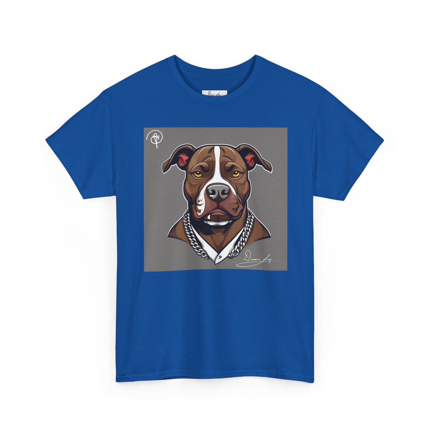 DuaneJay Pit Bull Portrait T-Shirt — stylish dog lover graphic tee streetwear