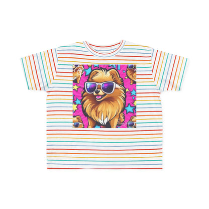 DuaneJay Toddler Tee Cool Pomeranian Sunglasses Graphic — adorable kids graphic tee featuring a cool Pomeranian rocking sunglasses, a fun and stylish streetwear-inspired look for the littlest members of the DuaneJay Fashion family