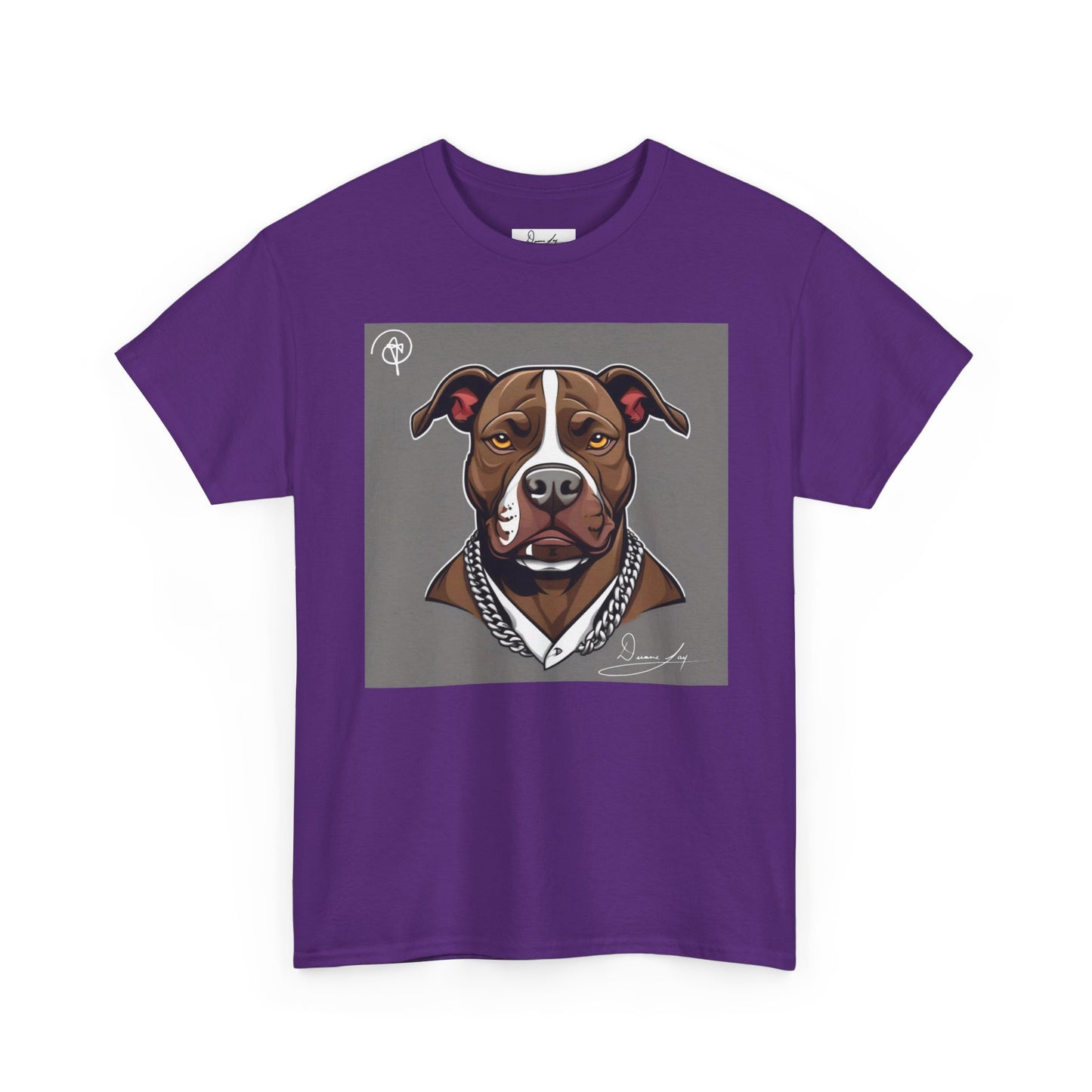DuaneJay Pit Bull Portrait T-Shirt — stylish dog lover graphic tee streetwear
