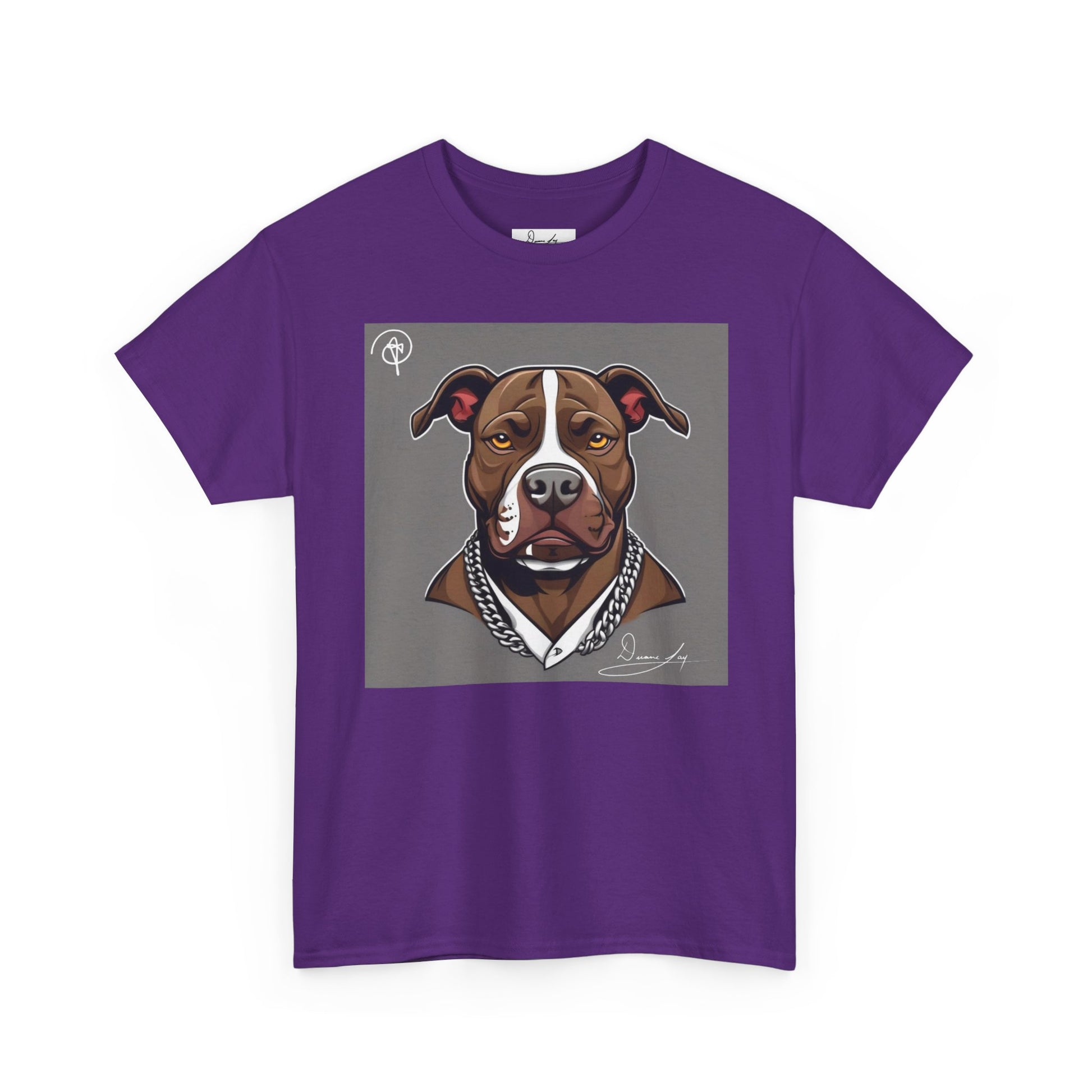 DuaneJay Pit Bull Portrait T-Shirt — stylish dog lover graphic tee streetwear