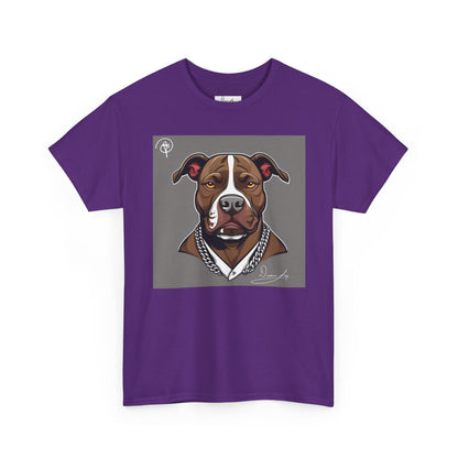 DuaneJay Pit Bull Portrait T-Shirt — stylish dog lover graphic tee streetwear