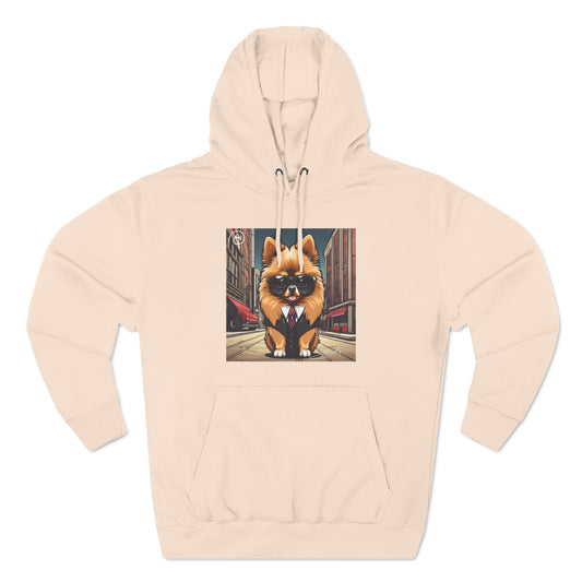 Pomeranian Three-Panel Unisex Fleece Hoodie