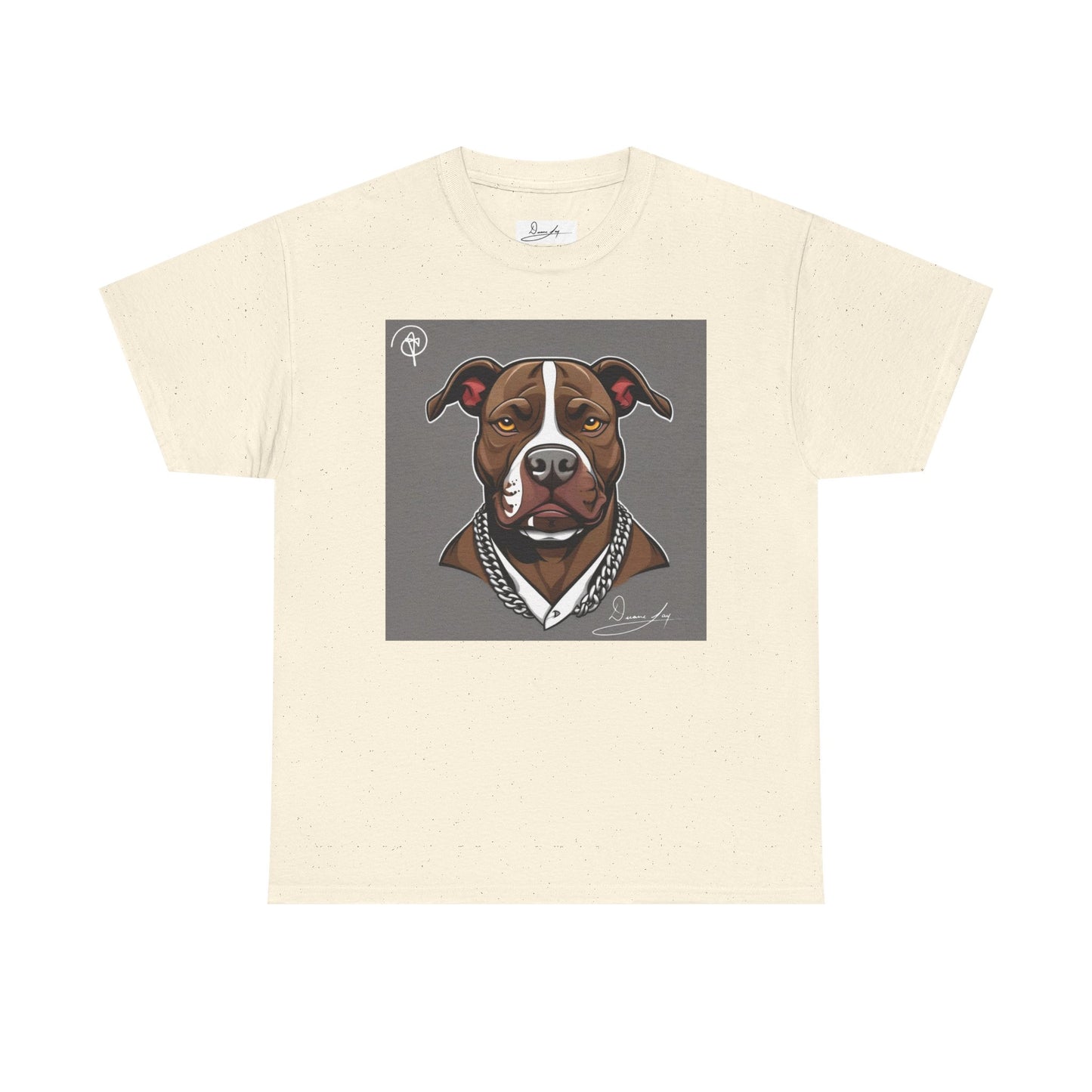 DuaneJay Pit Bull Portrait T-Shirt — stylish dog lover graphic tee streetwear