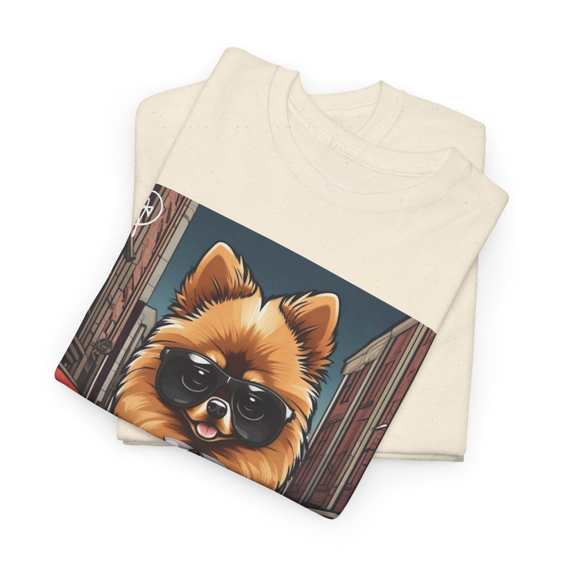 DuaneJay Pomeranian Business Dog T-Shirt — cute Pomeranian in suit graphic tee streetwear
