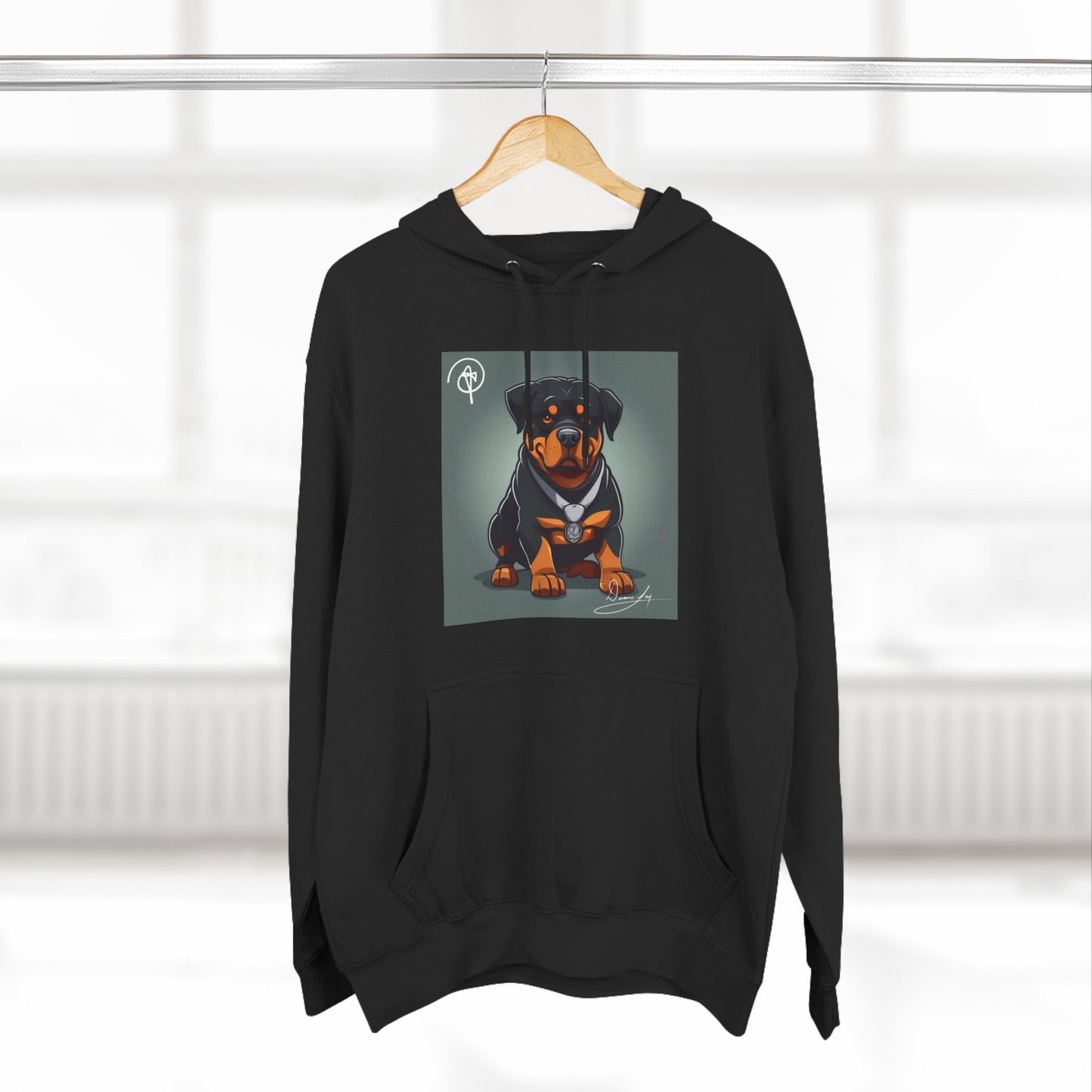 Three-Panel Rottweiler Fleece Hoodie