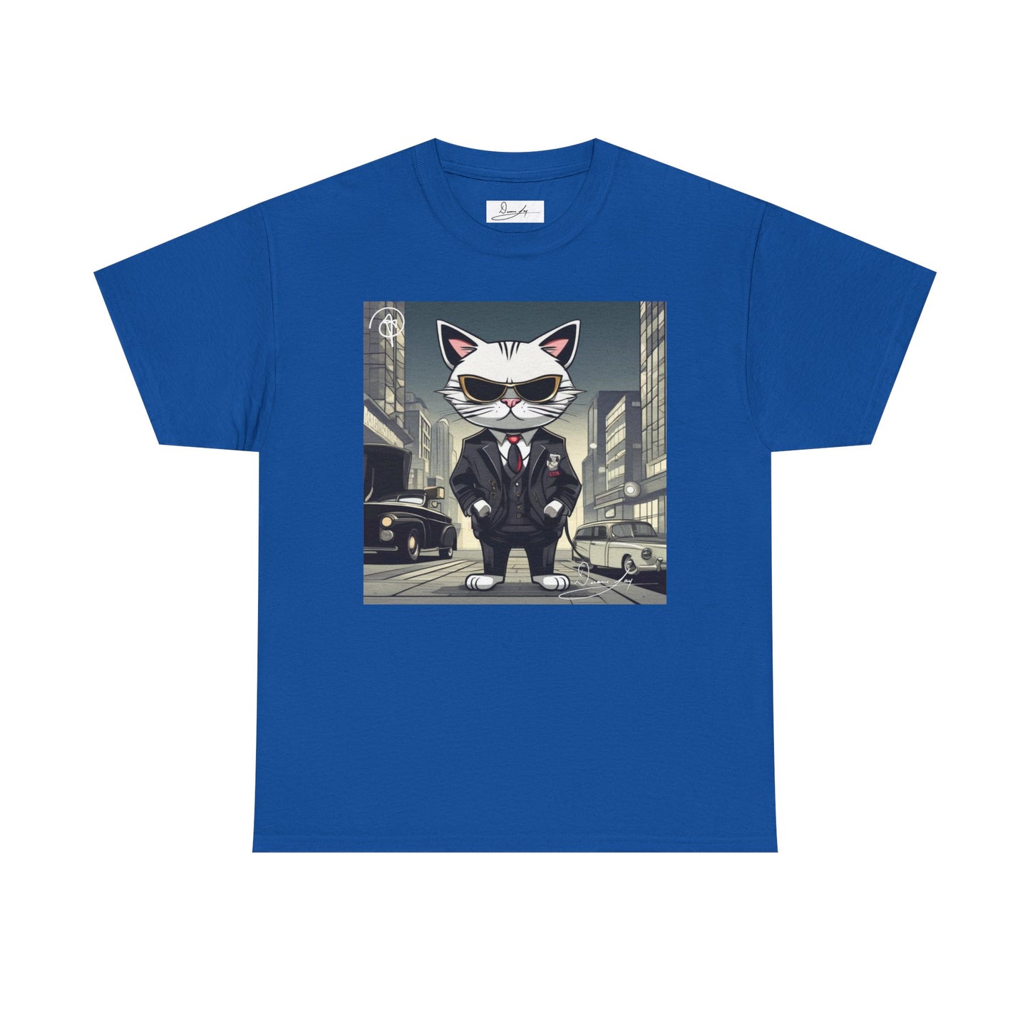 DuaneJay Cat Mafia Graphic Tee — cool cat in suit streetwear graphic tee