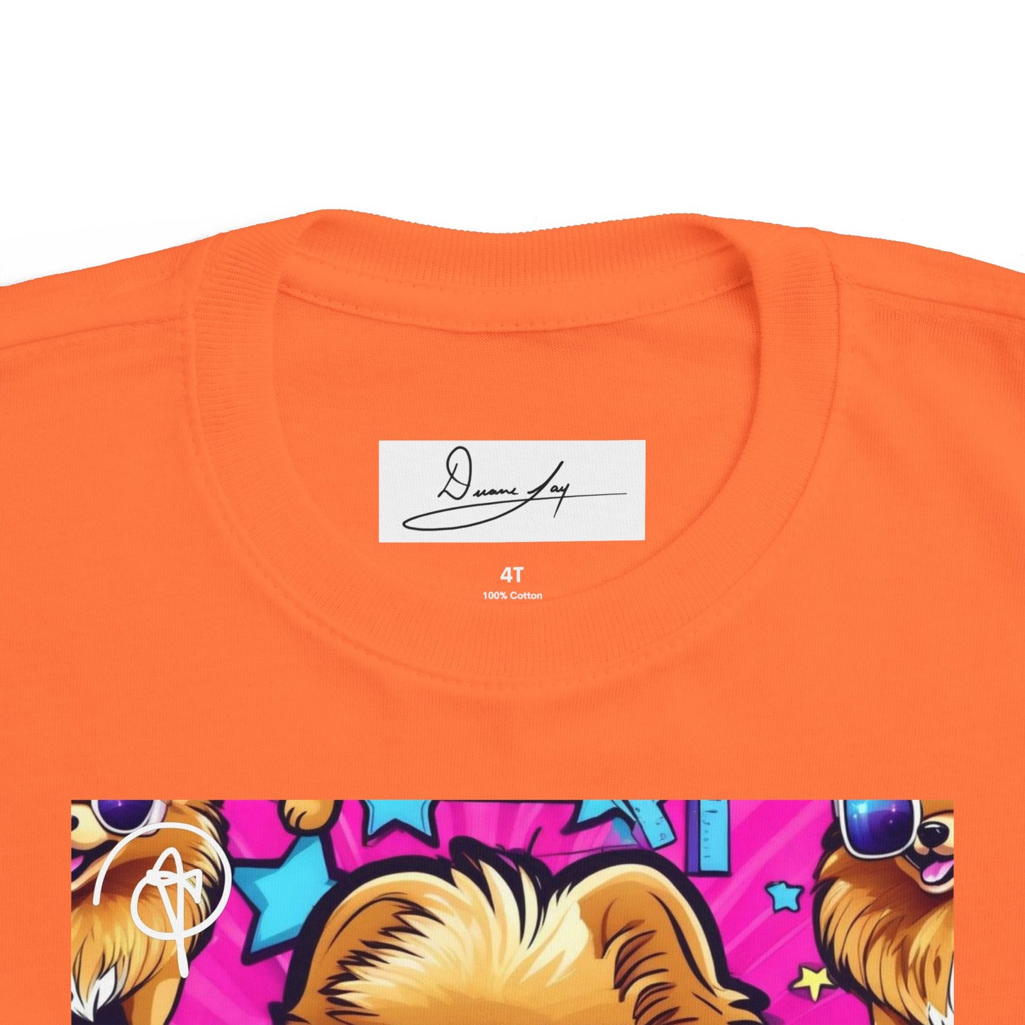 DuaneJay Toddler Tee Cool Pomeranian Sunglasses Graphic — adorable kids graphic tee featuring a cool Pomeranian rocking sunglasses, a fun and stylish streetwear-inspired look for the littlest members of the DuaneJay Fashion family