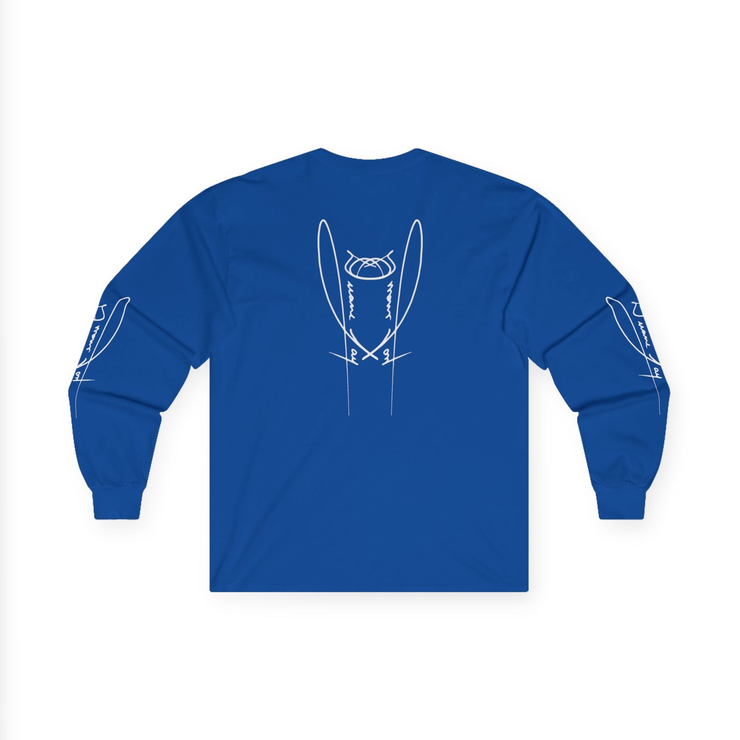 DuaneJay Signature Icon Long Sleeve White Label — premium streetwear long sleeve featuring a bold white signature icon with an exclusive back design, crafted for comfort and style, the ultimate statement piece for those who live and breathe the DuaneJay Fashion lifestyle with confidence and distinction