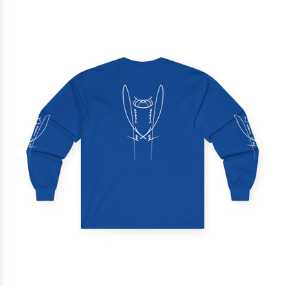 DuaneJay Signature Icon Long Sleeve White Label — premium streetwear long sleeve featuring a bold white signature icon with an exclusive back design, crafted for comfort and style, the ultimate statement piece for those who live and breathe the DuaneJay Fashion lifestyle with confidence and distinction
