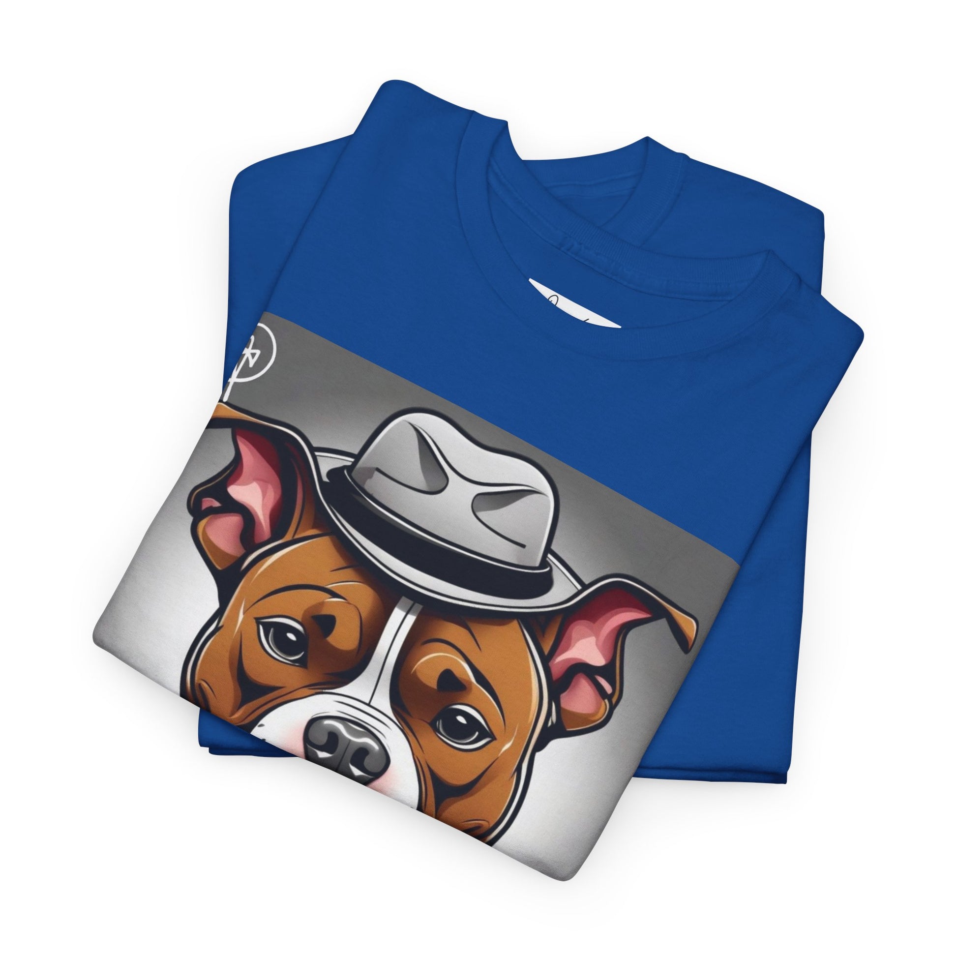 DuaneJay Gentleman Pitbull Tee — distinguished graphic tee featuring a dapper pitbull portrait blending elegance with bold streetwear energy for dog lovers with class and confidence