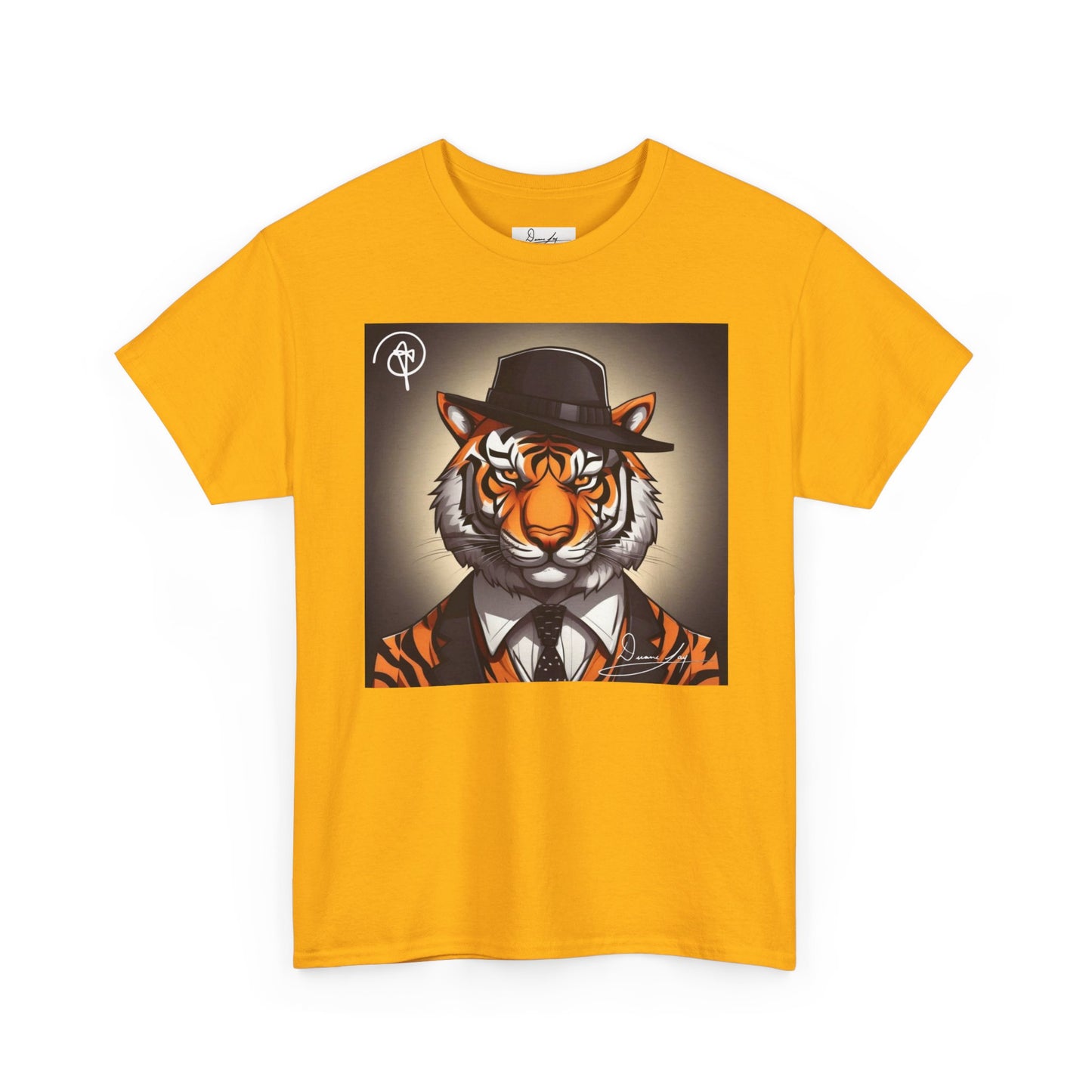 DuaneJay Tiger Gentleman T-Shirt — bold tiger graphic tee featuring a distinguished tiger in gentleman style, a powerful streetwear statement for those who wear confidence with class