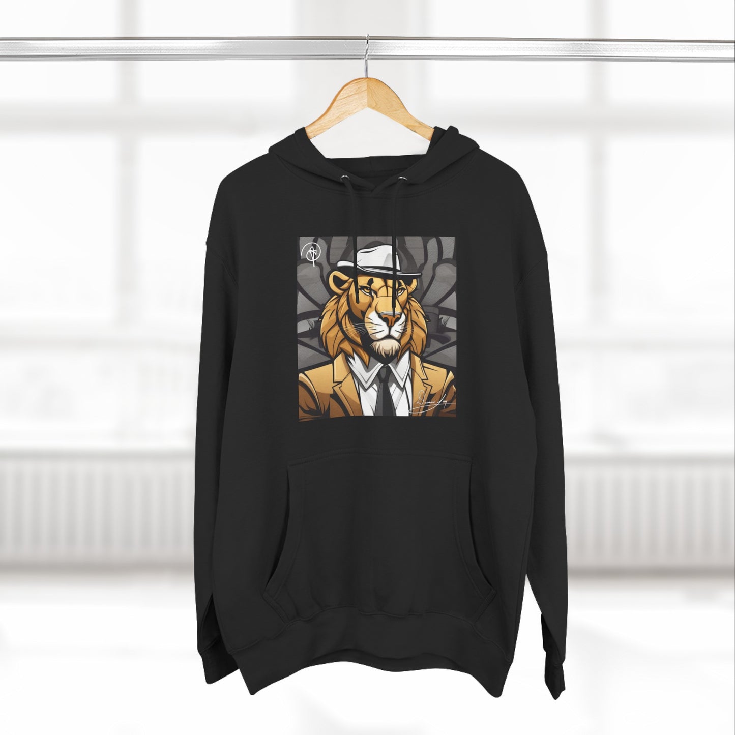 Three-Panel Lion Fleece Hoodie