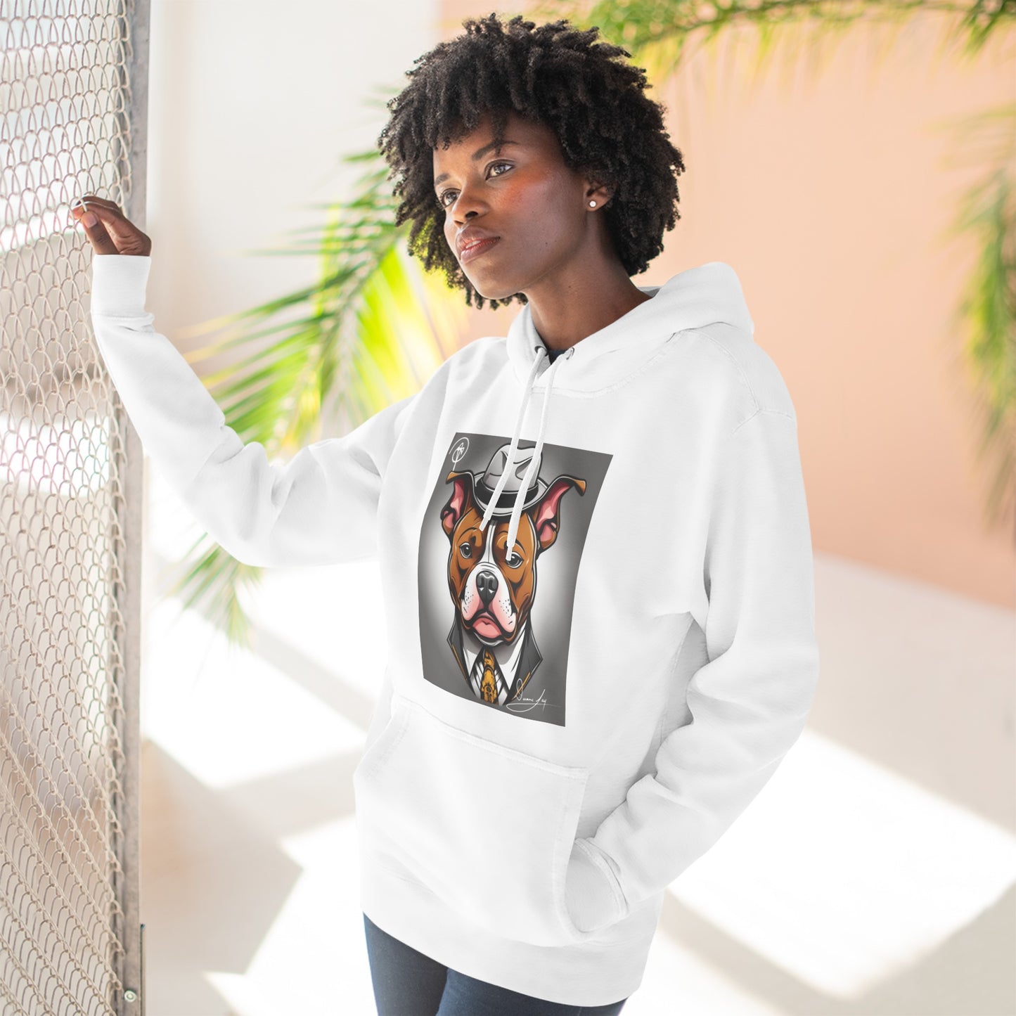 Three-Panel Lucky Pitbull Fleece Hoodie