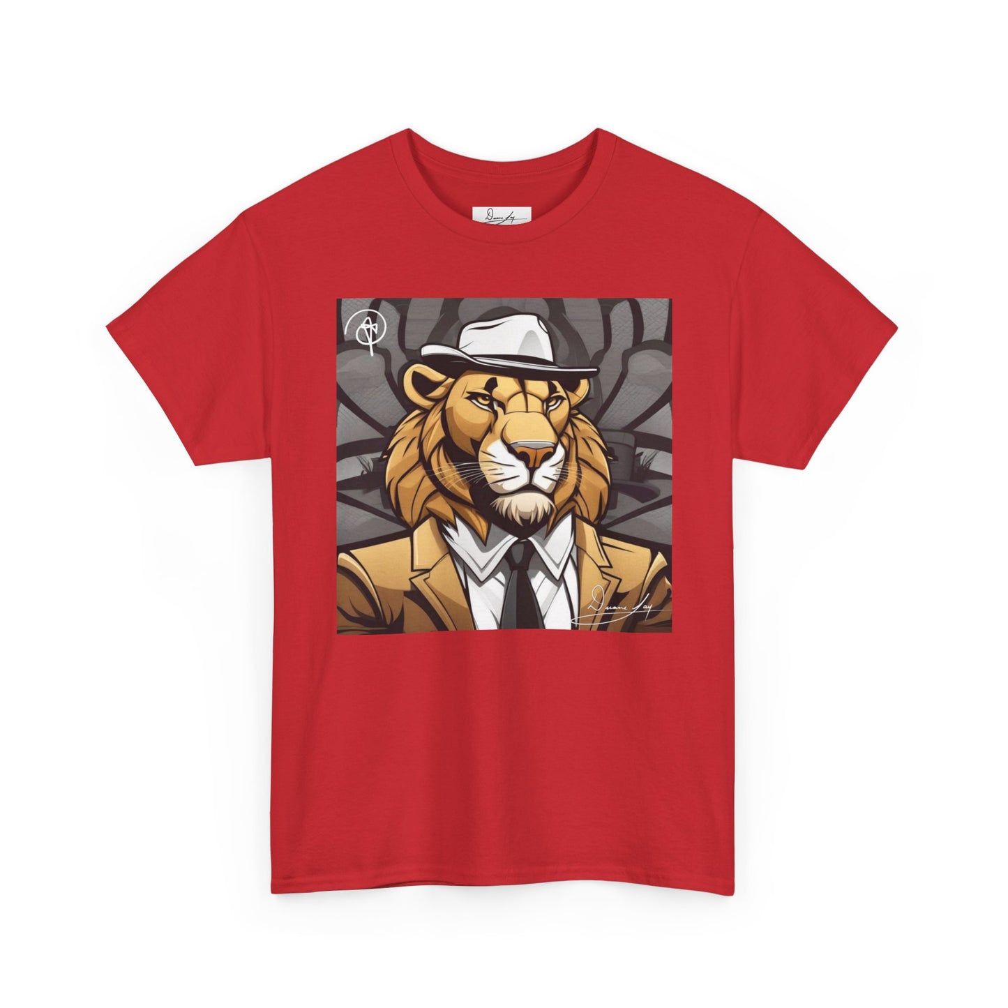 DuaneJay Lion Gangster Graphic Tee — powerful streetwear tee featuring a bold lion with gangster-inspired artistry, symbolizing strength, dominance, and signature style