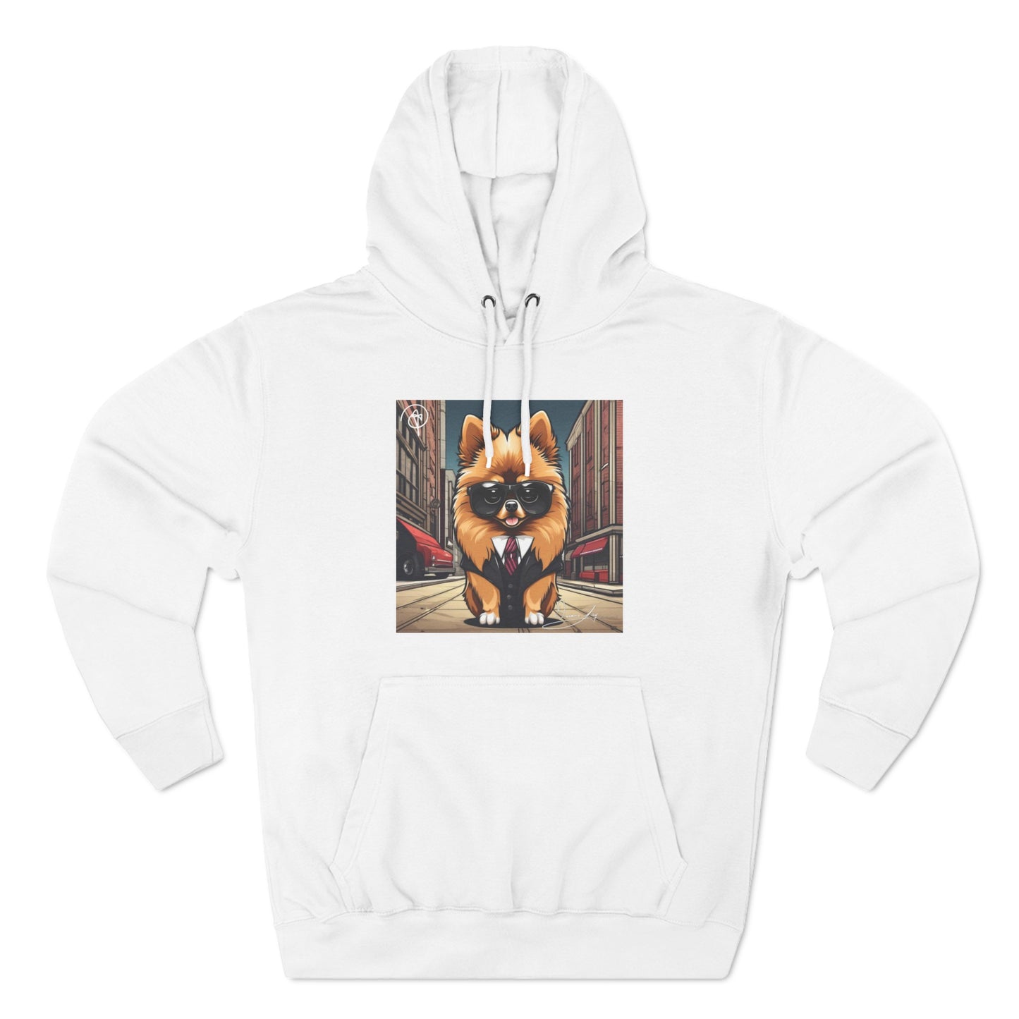 Pomeranian Three-Panel Unisex Fleece Hoodie