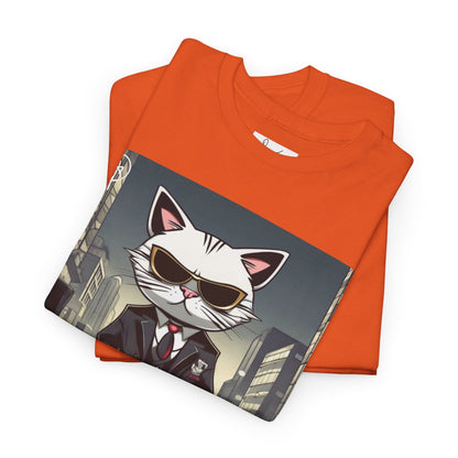 DuaneJay Cat Mafia Graphic Tee — cool cat in suit streetwear graphic tee