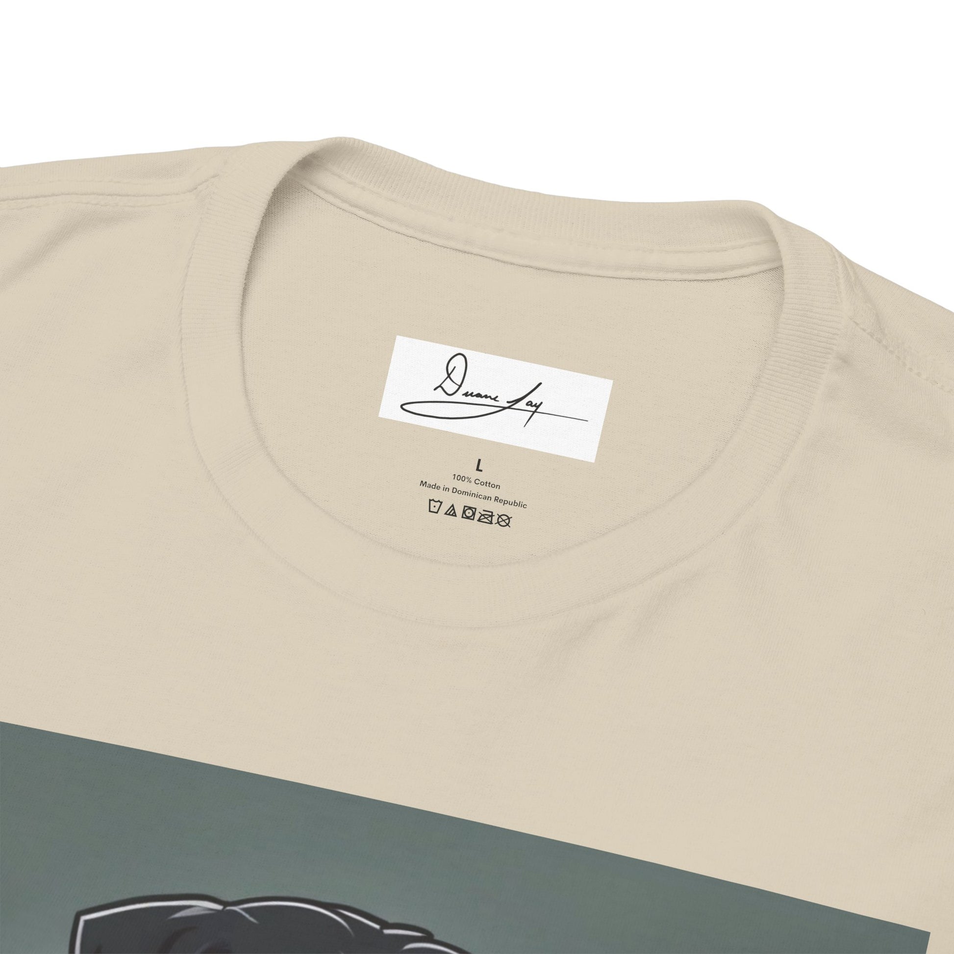 DuaneJay Rottweiler Puppy Portrait T-Shirt — charming graphic tee featuring an adorable Rottweiler puppy rendered in stunning artistic detail, a perfect blend of cuteness and signature streetwear style for devoted dog lovers