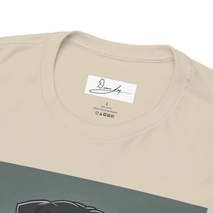 DuaneJay Rottweiler Puppy Portrait T-Shirt — charming graphic tee featuring an adorable Rottweiler puppy rendered in stunning artistic detail, a perfect blend of cuteness and signature streetwear style for devoted dog lovers