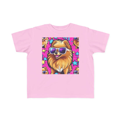 DuaneJay Toddler Tee Cool Pomeranian Sunglasses Graphic — adorable kids graphic tee featuring a cool Pomeranian rocking sunglasses, a fun and stylish streetwear-inspired look for the littlest members of the DuaneJay Fashion family