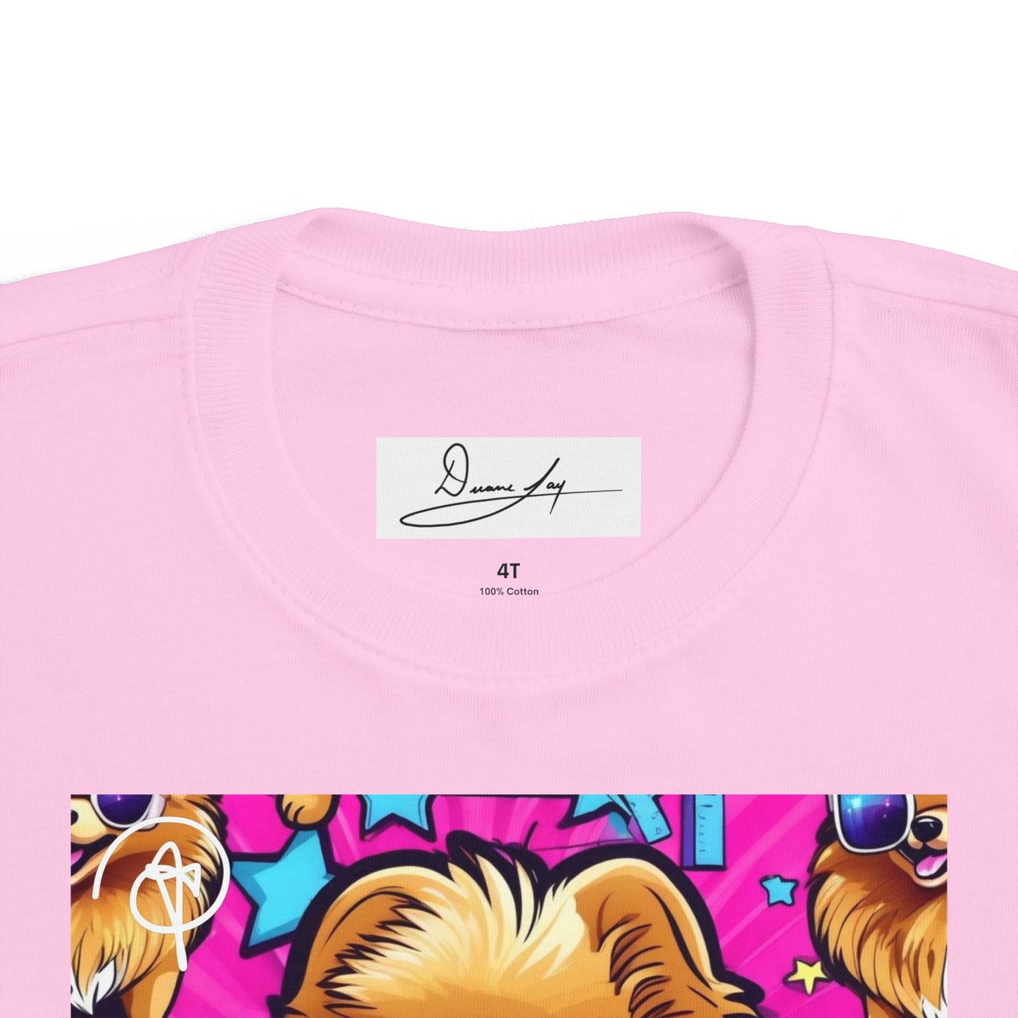 DuaneJay Toddler Tee Cool Pomeranian Sunglasses Graphic — adorable kids graphic tee featuring a cool Pomeranian rocking sunglasses, a fun and stylish streetwear-inspired look for the littlest members of the DuaneJay Fashion family