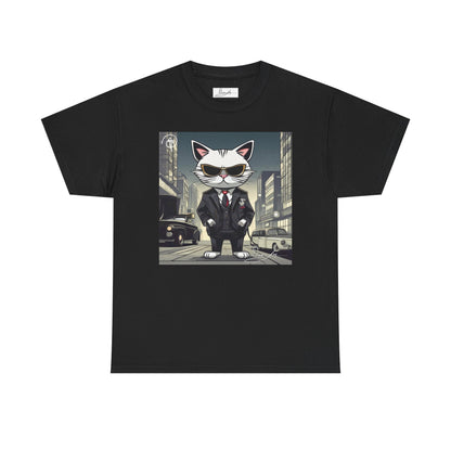 DuaneJay Cat Mafia Graphic Tee — cool cat in suit streetwear graphic tee