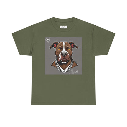 DuaneJay Pit Bull Portrait T-Shirt — stylish dog lover graphic tee streetwear