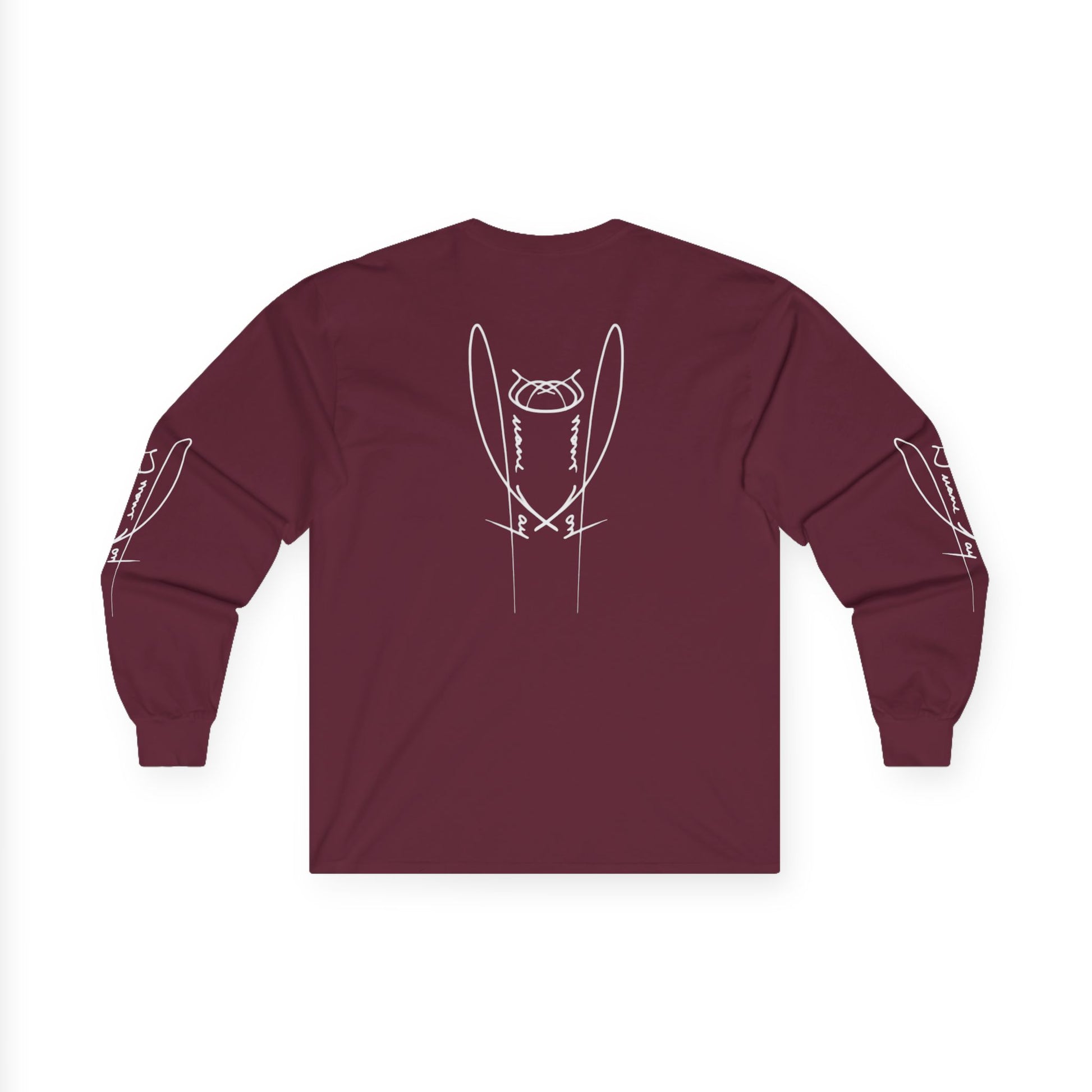 DuaneJay Signature Icon Long Sleeve White Label — premium streetwear long sleeve featuring a bold white signature icon with an exclusive back design, crafted for comfort and style, the ultimate statement piece for those who live and breathe the DuaneJay Fashion lifestyle with confidence and distinction