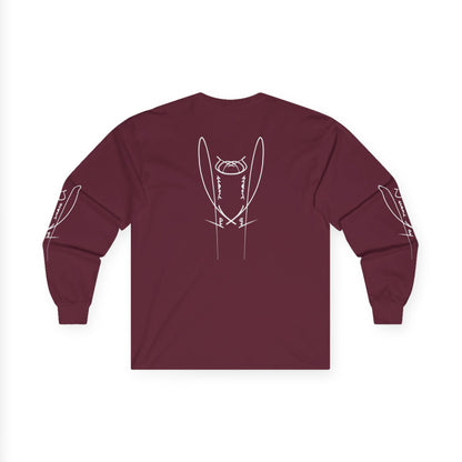 DuaneJay Signature Icon Long Sleeve White Label — premium streetwear long sleeve featuring a bold white signature icon with an exclusive back design, crafted for comfort and style, the ultimate statement piece for those who live and breathe the DuaneJay Fashion lifestyle with confidence and distinction