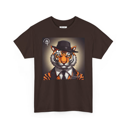 DuaneJay Tiger Gentleman T-Shirt — bold tiger graphic tee featuring a distinguished tiger in gentleman style, a powerful streetwear statement for those who wear confidence with class