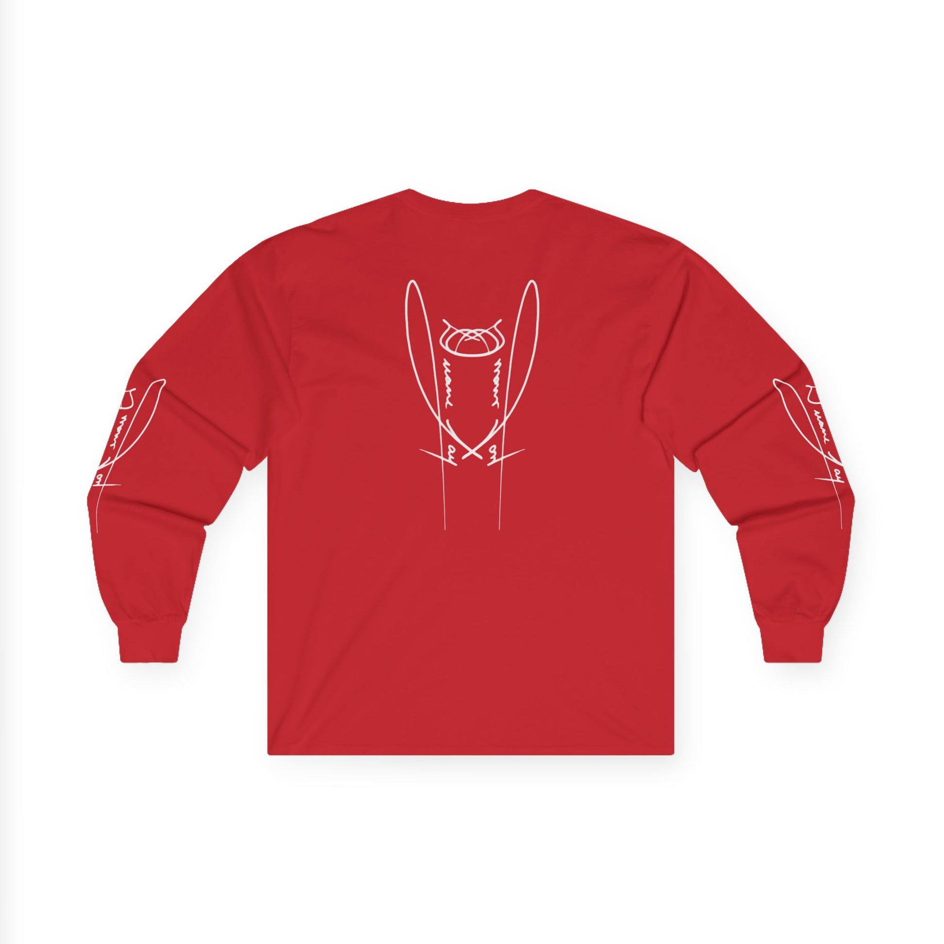 DuaneJay Signature Icon Long Sleeve White Label — premium streetwear long sleeve featuring a bold white signature icon with an exclusive back design, crafted for comfort and style, the ultimate statement piece for those who live and breathe the DuaneJay Fashion lifestyle with confidence and distinction