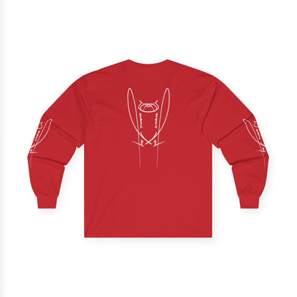 DuaneJay Signature Icon Long Sleeve White Label — premium streetwear long sleeve featuring a bold white signature icon with an exclusive back design, crafted for comfort and style, the ultimate statement piece for those who live and breathe the DuaneJay Fashion lifestyle with confidence and distinction
