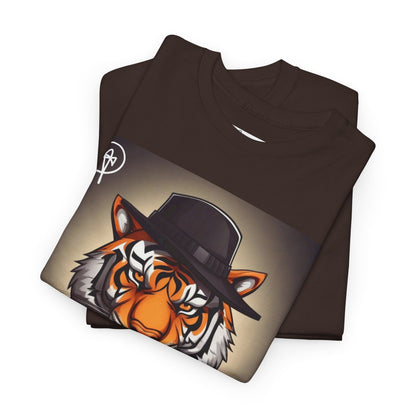DuaneJay Tiger Gentleman T-Shirt — bold tiger graphic tee featuring a distinguished tiger in gentleman style, a powerful streetwear statement for those who wear confidence with class
