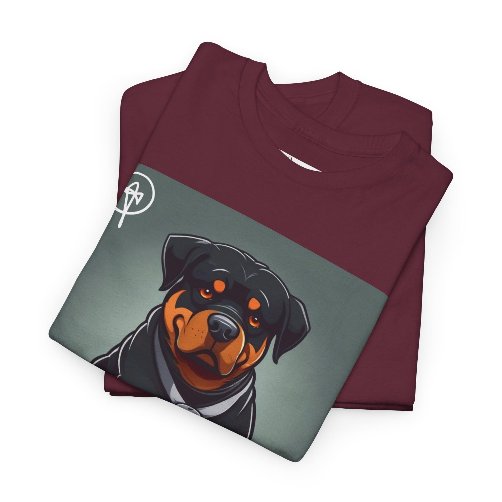 DuaneJay Rottweiler Puppy Portrait T-Shirt — charming graphic tee featuring an adorable Rottweiler puppy rendered in stunning artistic detail, a perfect blend of cuteness and signature streetwear style for devoted dog lovers