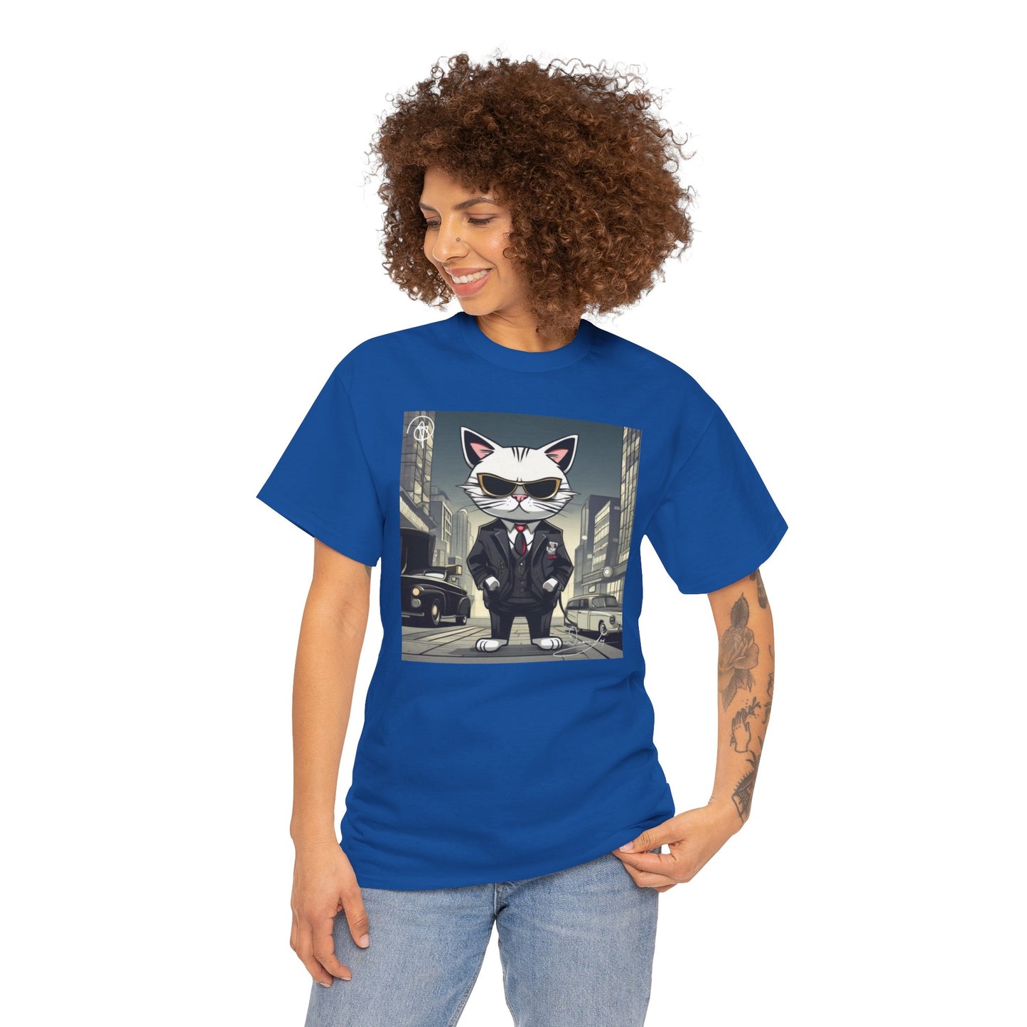 Unisex Cat Heavy Cotton Tee