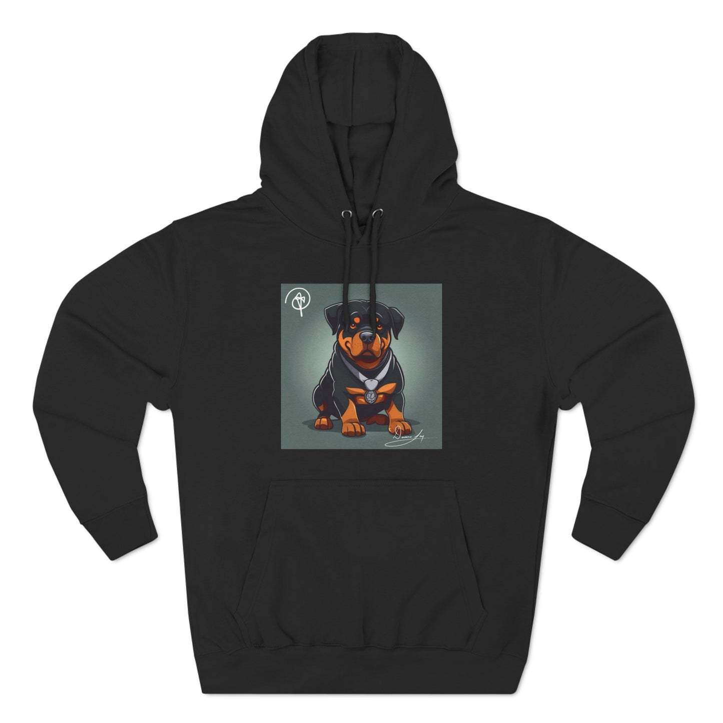 Three-Panel Rottweiler Fleece Hoodie