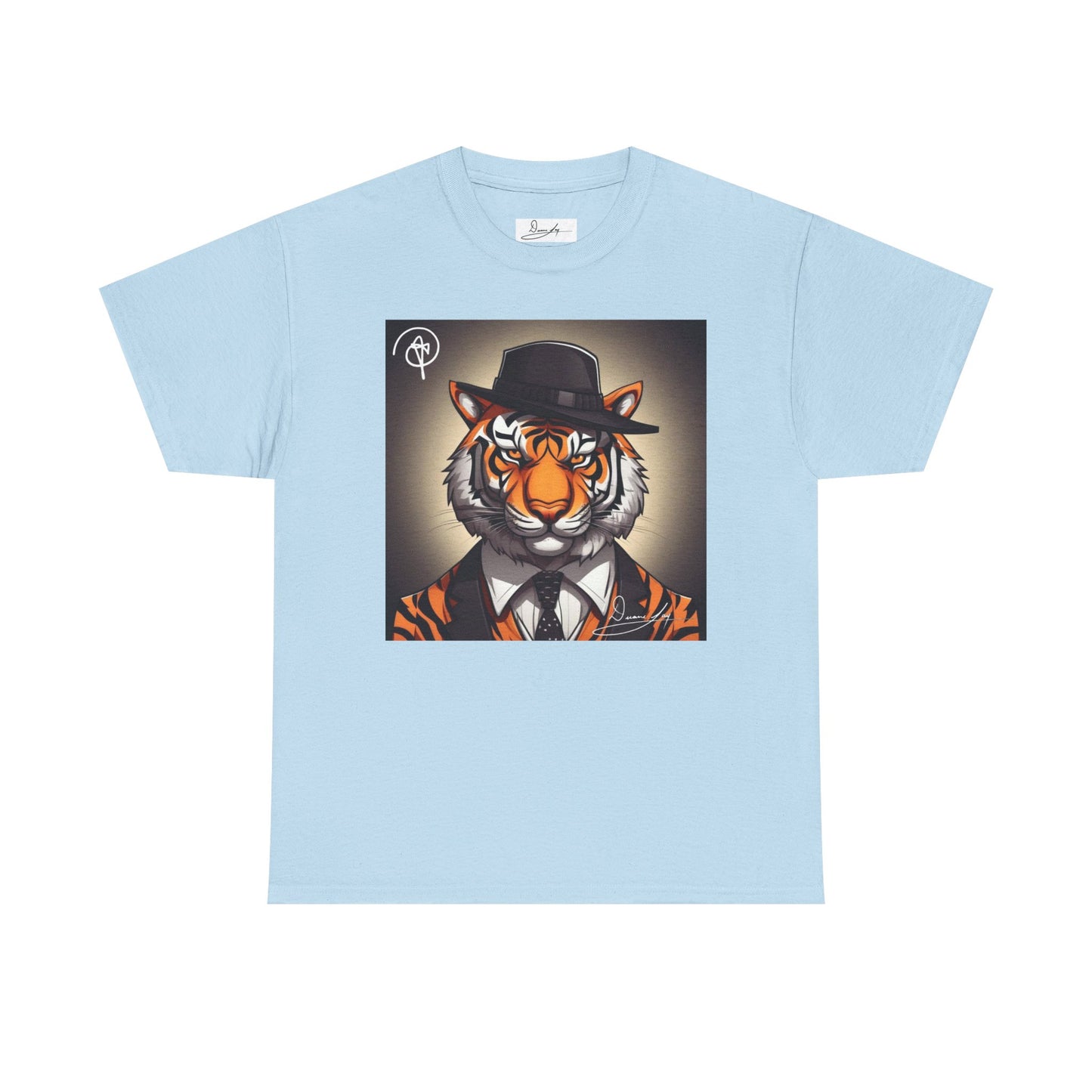 DuaneJay Tiger Gentleman T-Shirt — bold tiger graphic tee featuring a distinguished tiger in gentleman style, a powerful streetwear statement for those who wear confidence with class
